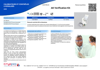 Fiche produit AK Verification Kit