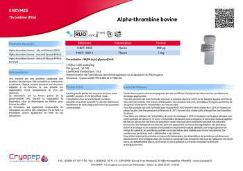 Fiche produit Alpha-thrombine bovine