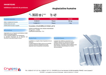 Fiche produit Angiostatine humaine