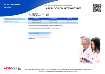 Fiche produit APC BLOOD COLLECTION TUBES