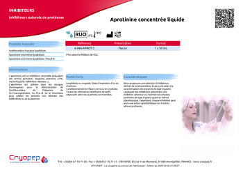 Fiche produit Aprotinine concentrée liquide