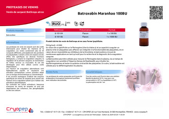 Fiche produit Batroxobin Maranhao 100BU