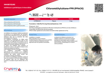 Fiche produit Chlorométhylcétone-FPR (PPACK)