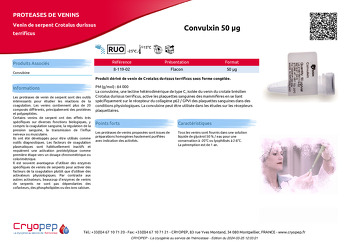 Fiche produit Convulxin 50 µg