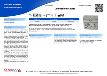 Fiche produit Coumadine Plasma