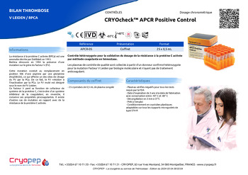 Fiche produit CRYOcheck™ APCR Positive Control