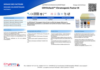 Fiche produit CRYOcheck™ Chromogenic Factor IX