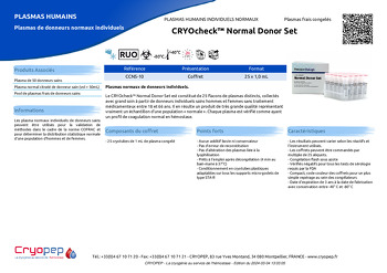 Fiche produit CRYOcheck™ Normal Donor Set