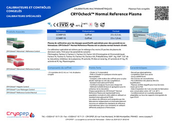 Fiche produit CRYOcheck™ Normal Reference Plasma