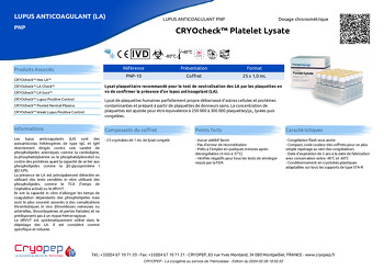 Fiche produit CRYOcheck™ Platelet Lysate