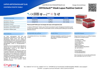 Fiche produit CRYOcheck™ Weak Lupus Positive Control