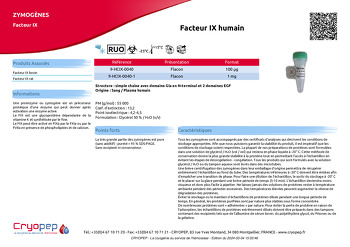 Fiche produit Facteur IX humain