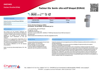 Fiche produit Facteur IXa  bovin- site actif bloqué (EGRck)