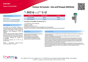 Fiche produit Facteur Xa humain - site actif bloqué (DEGRck)