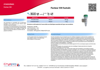 Fiche produit Facteur XIII humain