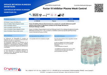 Fiche produit Factor IX Inhibitor Plasma Weak Control