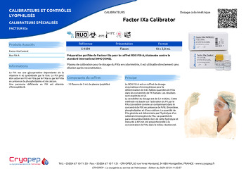 Fiche produit Factor IXa Calibrator