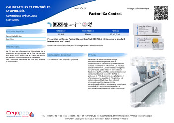 Fiche produit Factor IXa Control