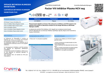 Fiche produit Factor VIII Inhibitor Plasma HCV neg