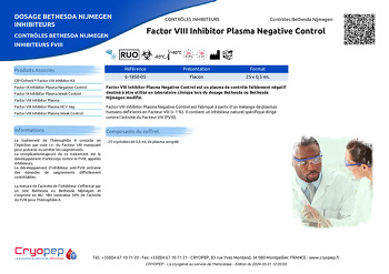 Fiche produit Factor VIII Inhibitor Plasma Negative Control