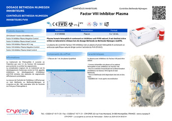 Fiche produit Factor VIII Inhibitor Plasma