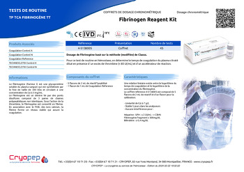 Fiche produit Fibrinogen Reagent Kit