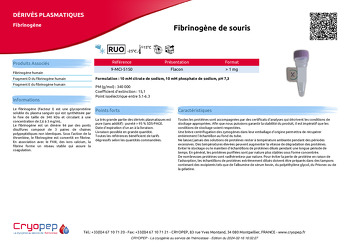 Fiche produit Fibrinogène de souris