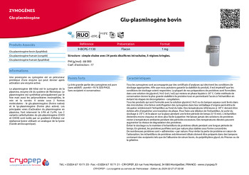 Fiche produit Glu-plasminogène bovin