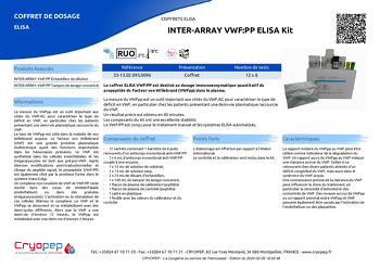 Fiche produit INTER-ARRAY VWF:PP ELISA Kit