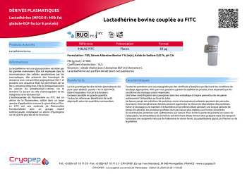 Fiche produit Lactadhérine bovine couplée au FITC