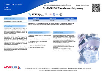 Fiche produit OLIGOBIND® Thrombin Activity Assay