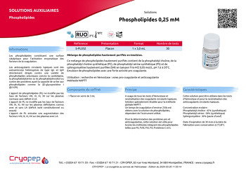Fiche produit Phospholipides 0,25 mM