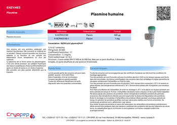 Fiche produit Plasmine humaine