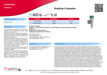 Fiche produit Protéine C humaine