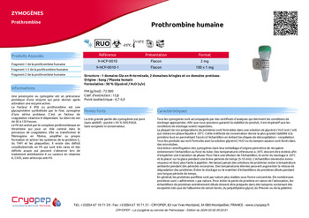 Fiche produit Prothrombine humaine