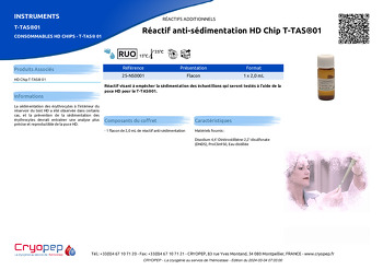 Fiche produit Réactif anti-sédimentation HD Chip T-TAS®01