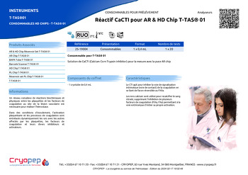 Fiche produit Réactif CaCTI pour AR & HD Chip T-TAS® 01