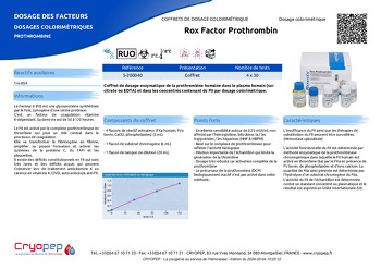 Fiche produit Rox Factor Prothrombin