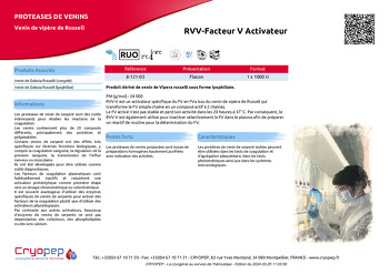 Fiche produit RVV-Facteur V Activateur