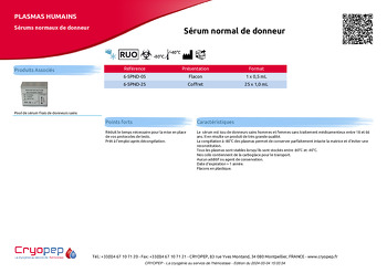 Fiche produit Sérum normal de donneur