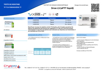 Fiche produit Siron LS (aPTT liquid)