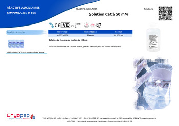 Fiche produit Solution CaCl₂ 50 mM