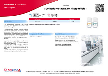 Fiche produit Synthetic Procoagulant Phospholipid I