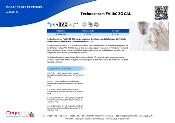 Fiche produit Technochrom FVIII:C 2G CAL