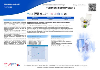 Fiche produit TECHNOCHROM® Protein C