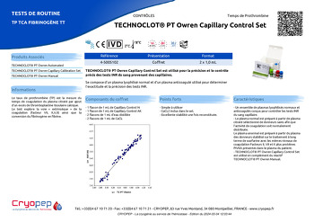 Fiche produit TECHNOCLOT® PT Owren Capillary Control Set