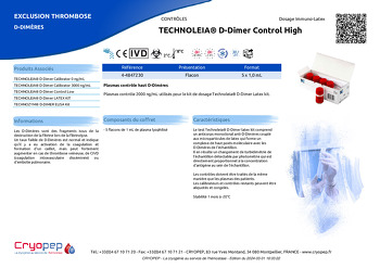 Fiche produit TECHNOLEIA® D-Dimer Control High