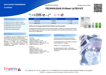 Fiche produit TECHNOLEIA® D-Dimer LATEX KIT
