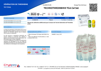 Fiche produit TECHNOTHROMBIN® TGA Cal Set