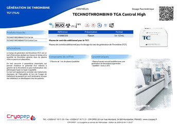Fiche produit TECHNOTHROMBIN® TGA Control High
